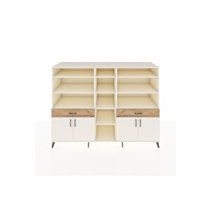 Kronos Dolap 12 Raflı 2 Çekmeceli 4 Kapaklı 220x59x163 Aytaşı-aytaşı/çam