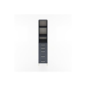 Hyperion Dolap 3 Raflı 5 Çekmeceli 44x44x221 Antrasit-antrasit