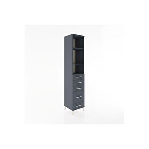 Hyperion Dolap 3 Raflı 5 Çekmeceli 44x44x221 Antrasit-antrasit