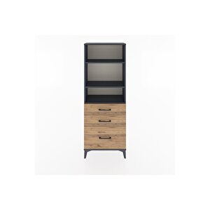 Arges Dolap 3 Raflı 3 Çekmeceli 60x30x163 Antrasit-çam