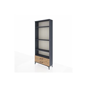 Arges Dolap 4 Raflı 2 Çekmeceli 88x30x221 Antrasit-çam