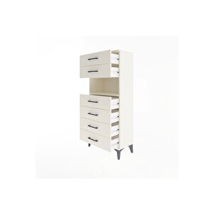 Arges Dolap Tek Raflı 6 Çekmeceli 60x30x134 Aytaşı-aytaşı