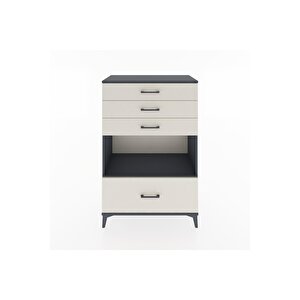 Hyperion Dolap Tek Raflı 4 Çekmeceli 88x44x134 Antrasit-aytaşı