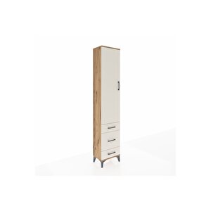 Arges Dolap 4 Raflı 3 Çekmeceli Tek Kapaklı 44x30x221 Çam-aytaşı
