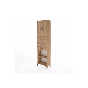 Arges Dolap 3 Raflı 3 Çekmeceli 2 Kapaklı 60x30x221 Çam-çam