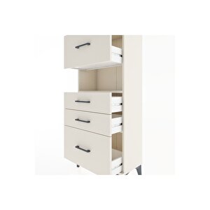Hyperion Dolap Tek Raflı 4 Çekmeceli 60x44x134 Aytaşı-aytaşı