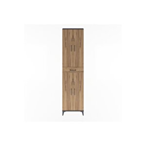 Arges Dolap 5 Raflı Tek Çekmeceli 4 Kapaklı 60x30x243 Antrasit-çam