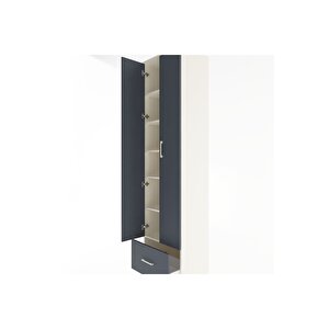 Hyperion Dolap 6 Raflı Tek Çekmeceli 2 Kapaklı 60x44x243 Aytaşı-antrasit