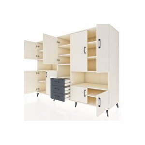 Kronos Dolap 13 Raflı 3 Çekmeceli 9 Kapaklı 220x59x163 Aytaşı-aytaşı/antrasit