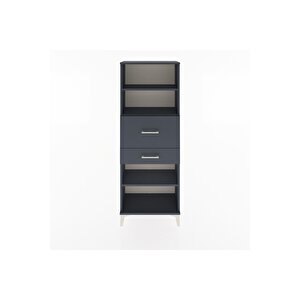 Arges Dolap 3 Raflı 2 Çekmeceli 60x30x163 Antrasit-antrasit