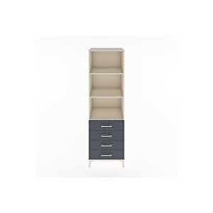 Hyperion Dolap 3 Raflı 4 Çekmeceli 60x44x195 Aytaşı-antrasit