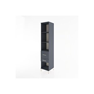 Hyperion Dolap 3 Raflı 2 Çekmeceli 44x44x221 Antrasit-antrasit