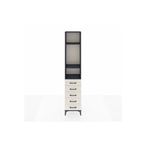 Arges Dolap 3 Raflı 5 Çekmeceli 44x30x221 Antrasit-aytaşı