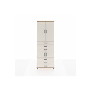 Arges Dolap 4 Raflı 6 Çekmeceli 4 Kapaklı 88x30x243 Çam-aytaşı