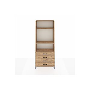 Arges Dolap 3 Raflı 4 Çekmeceli 88x30x221 Çam-çam