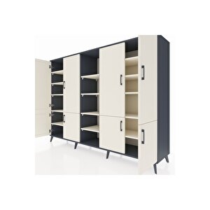 Hyperion Dolap 14 Raflı 8 Kapaklı 220x44x163 Antrasit-aytaşı