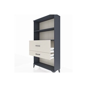 Arges Dolap 2 Raflı 2 Çekmeceli 88x30x163 Antrasit-aytaşı