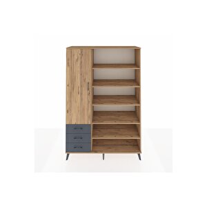 Hyperion Dolap 9 Raflı 3 Çekmeceli 3 Kapaklı 132x44x195 Çam-çam/antrasit