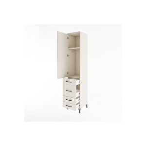 Hyperion Dolap 2 Raflı 4 Çekmeceli Tek Askılı 44x44x221 Aytaşı-aytaşı