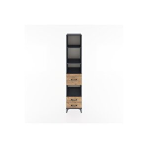 Hyperion Dolap 4 Raflı 3 Çekmeceli 44x44x221 Antrasit-çam