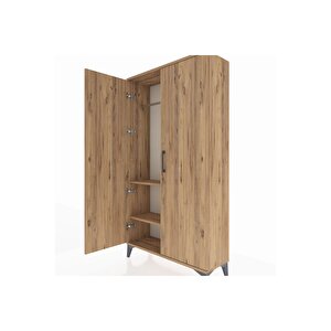 Arges Dolap 2 Raflı Kapaklı Tek Askılı 88x30x163 Çam-çam