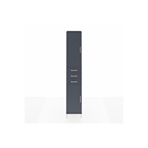 Hyperion Dolap 4 Raflı 3 Çekmeceli 2 Kapaklı 44x44x243 Antrasit-antrasit