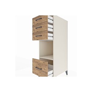 Kronos Dolap Tek Raflı 4 Çekmeceli 44x59x134 Aytaşı-çam