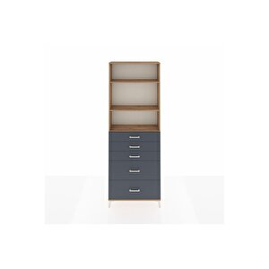 Arges Dolap 3 Raflı 5 Çekmeceli 88x30x243 Çam-antrasit