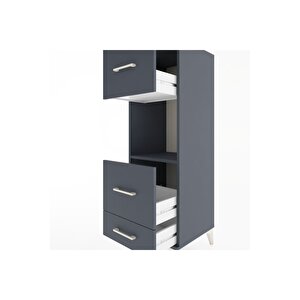 Hyperion Dolap Tek Raflı 3 Çekmeceli 44x44x134 Antrasit-antrasit
