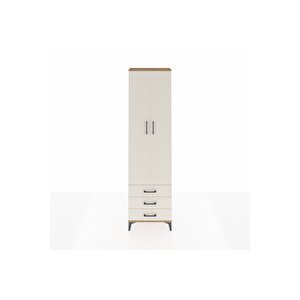 Arges Dolap 3 Raflı 3 Çekmeceli Tek Askılı 60x30x221 Çam-aytaşı