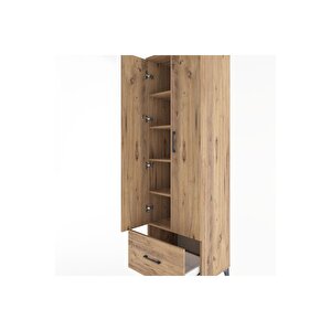 Hyperion Dolap 5 Raflı Tek Çekmeceli 2 Kapaklı 60x44x195 Çam-çam
