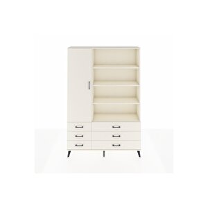 Arges Gardrop 8 Raflı 6 Çekmeceli Tek Kapaklı  132x30x195 Aytaşı-aytaşı