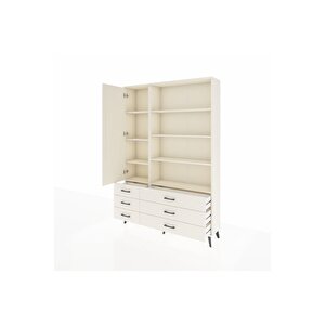 Arges Gardrop 8 Raflı 6 Çekmeceli Tek Kapaklı  132x30x195 Aytaşı-aytaşı