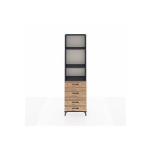 Arges Dolap 3 Raflı 4 Çekmeceli 60x30x221 Antrasit-çam