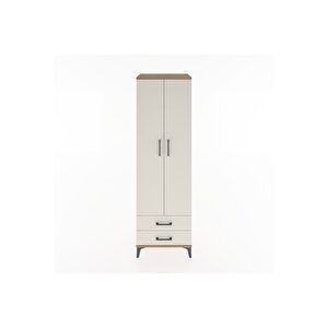 Hyperion Dolap 4 Raflı 2 Çekmeceli 2 Kapaklı 60x44x195 Çam-aytaşı