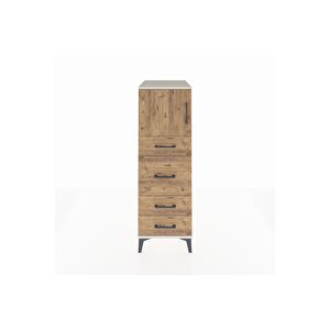 Kronos Dolap Tek Raflı 4 Çekmeceli Tek Kapaklı 44x59x134 Aytaşı-çam