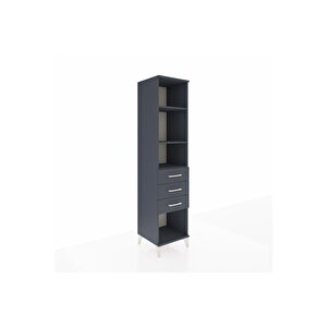 Hyperion Dolap 3 Raflı 3 Çekmeceli 44x44x195 Antrasit-antrasit