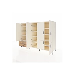 Kronos Dolap 12 Raflı 2 Çekmeceli 7 Kapaklı 220x59x163 Aytaşı-aytaşı/çam