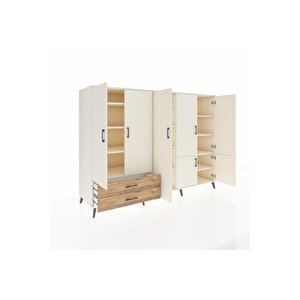 Kronos Dolap 12 Raflı 2 Çekmeceli 7 Kapaklı 220x59x163 Aytaşı-aytaşı/çam