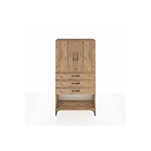Arges Dolap 2 Raflı 3 Çekmeceli 2 Kapaklı 88x30x163 Çam-çam