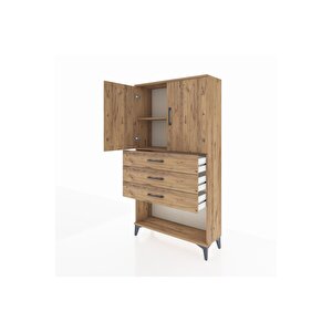 Arges Dolap 2 Raflı 3 Çekmeceli 2 Kapaklı 88x30x163 Çam-çam