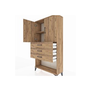 Arges Dolap 2 Raflı 3 Çekmeceli 2 Kapaklı 88x30x163 Çam-çam