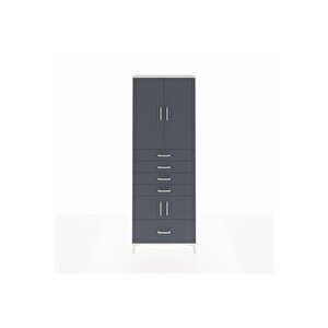 Arges Dolap 4 Raflı 5 Çekmeceli 4 Kapaklı 88x30x243 Aytaşı-antrasit