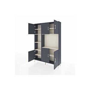 Arges Dolap 9 Raflı 6 Kapaklı 132x30x195 Antrasit-antrasit/aytaşı