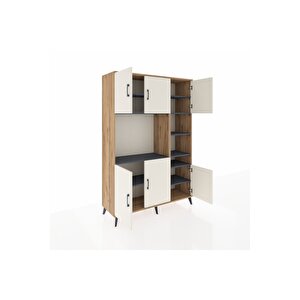 Hyperion Dolap 10 Raflı 6 Kapaklı 132x44x195 Çam-aytaşı/antrasit