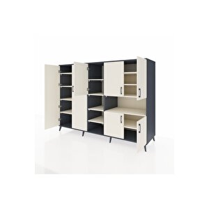 Kronos Dolap 13 Raflı 7 Kapaklı 220x59x163 Antrasit-aytaşı