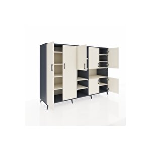 Kronos Dolap 13 Raflı 7 Kapaklı 220x59x163 Antrasit-aytaşı