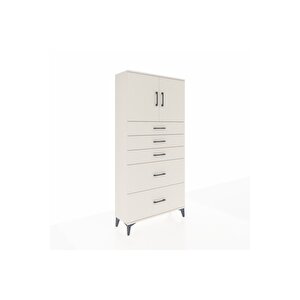 Arges Dolap 2 Raflı 5 Çekmeceli 2 Kapaklı 88x30x182 Aytaşı-aytaşı