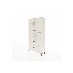 Arges Dolap 2 Raflı 5 Çekmeceli 2 Kapaklı 88x30x182 Aytaşı-aytaşı