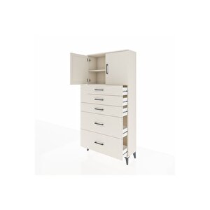 Arges Dolap 2 Raflı 5 Çekmeceli 2 Kapaklı 88x30x182 Aytaşı-aytaşı